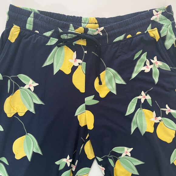 Soma Other - Soma Cool Nights‎ Pajama Pants Medium Wide Leg Citrus Pockets Lemon Curved Hem